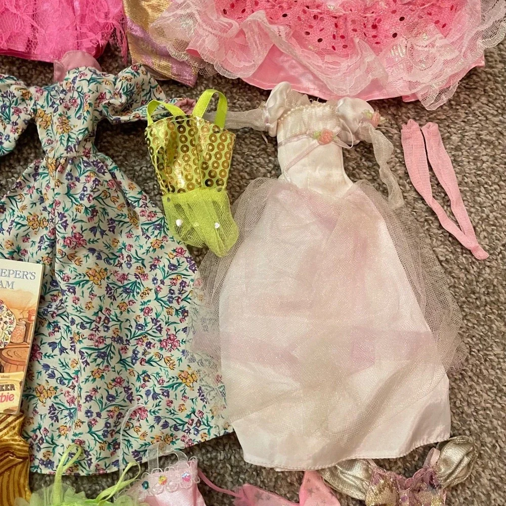 Vtg 50+ Lot Barbie Doll Clothes Gown 80s 90s Dresses Tops Skirt Sets accessories